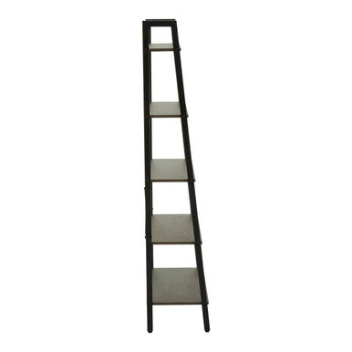 Five Tier Dark Oak Veneer Ladder Shelf Unit | Bradbury