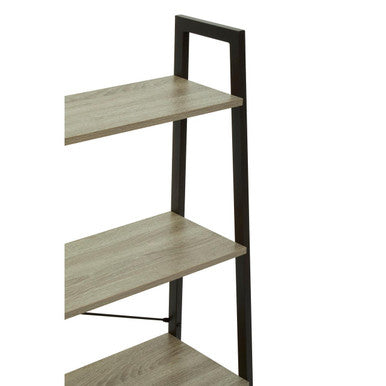 Four Tier Grey Oak Veneer Ladder Shelf Unit | Bradbury