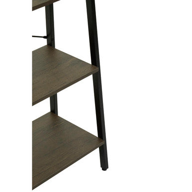 Three Tier Dark Oak Veneer Ladder Shelf Unit | Bradbury
