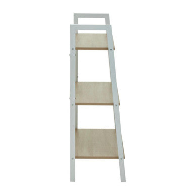 Three Tier Natural Oak Veneer Ladder Shelf Unit | Bradbury