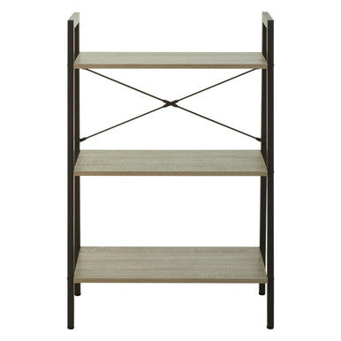 Three Tier Grey Oak Veneer Ladder Shelf Unit | Bradbury
