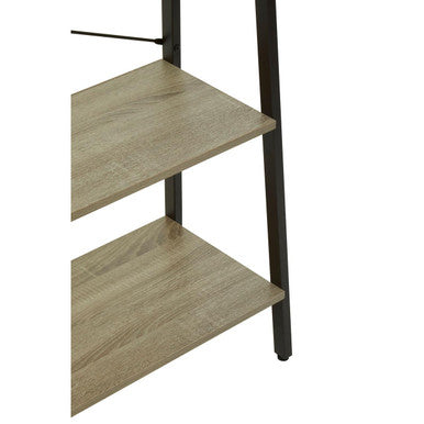 Three Tier Grey Oak Veneer Ladder Shelf Unit | Bradbury