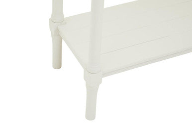 Natural Wooden Frame and White 4 Drawer Wooden Side Table with Lower Storage Shelf | Heritage