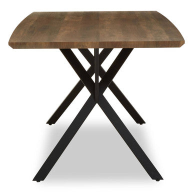 Brown Rectangular Dining Table with Cross Base | Arron
