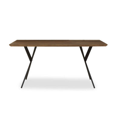 Brown Rectangular Dining Table with Cross Base | Arron