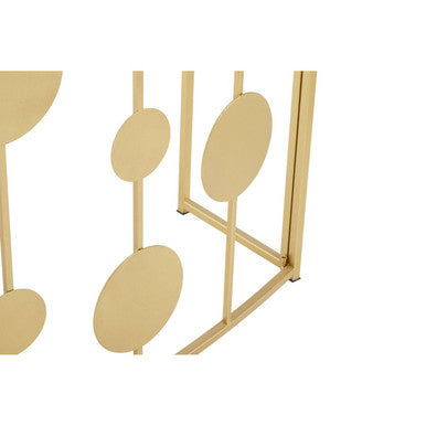 Champagne Gold Finish Metal Frame Console Table with Mirror Top | Farran