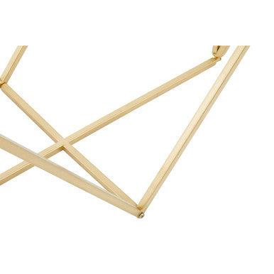Gold Finish Metal Frame Rectangular Console Table with Glass Top | Farran