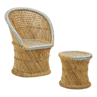 Natural and Grey Chair and Stool | Rowan