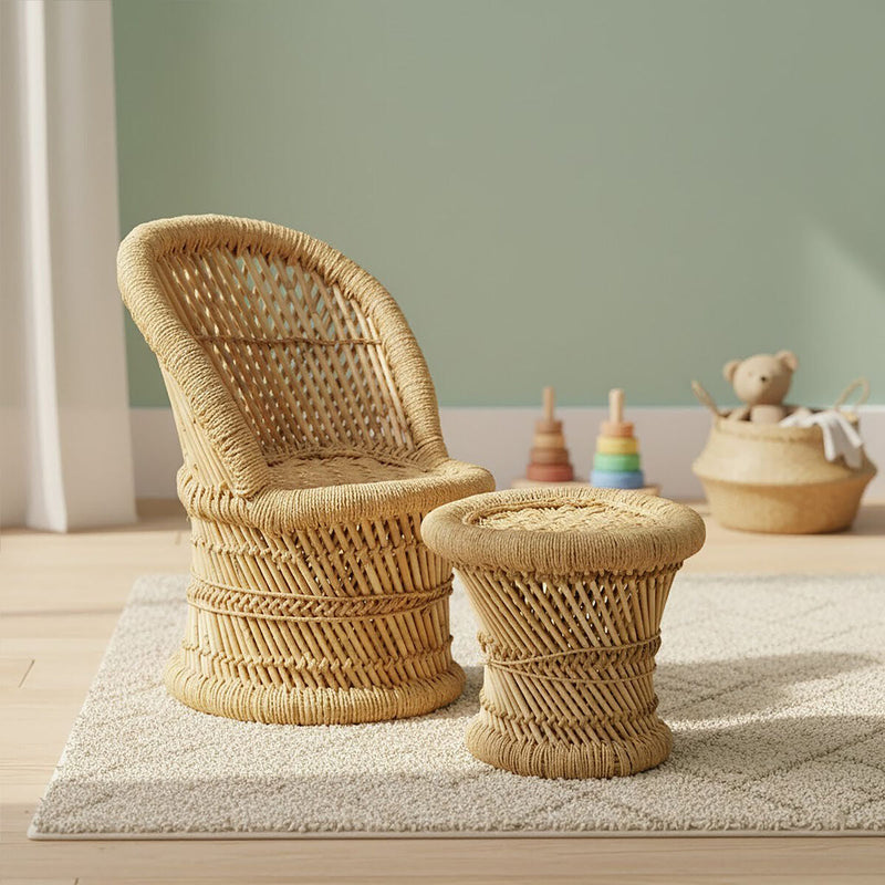 Children's Natural Chair and Stool | Rowan