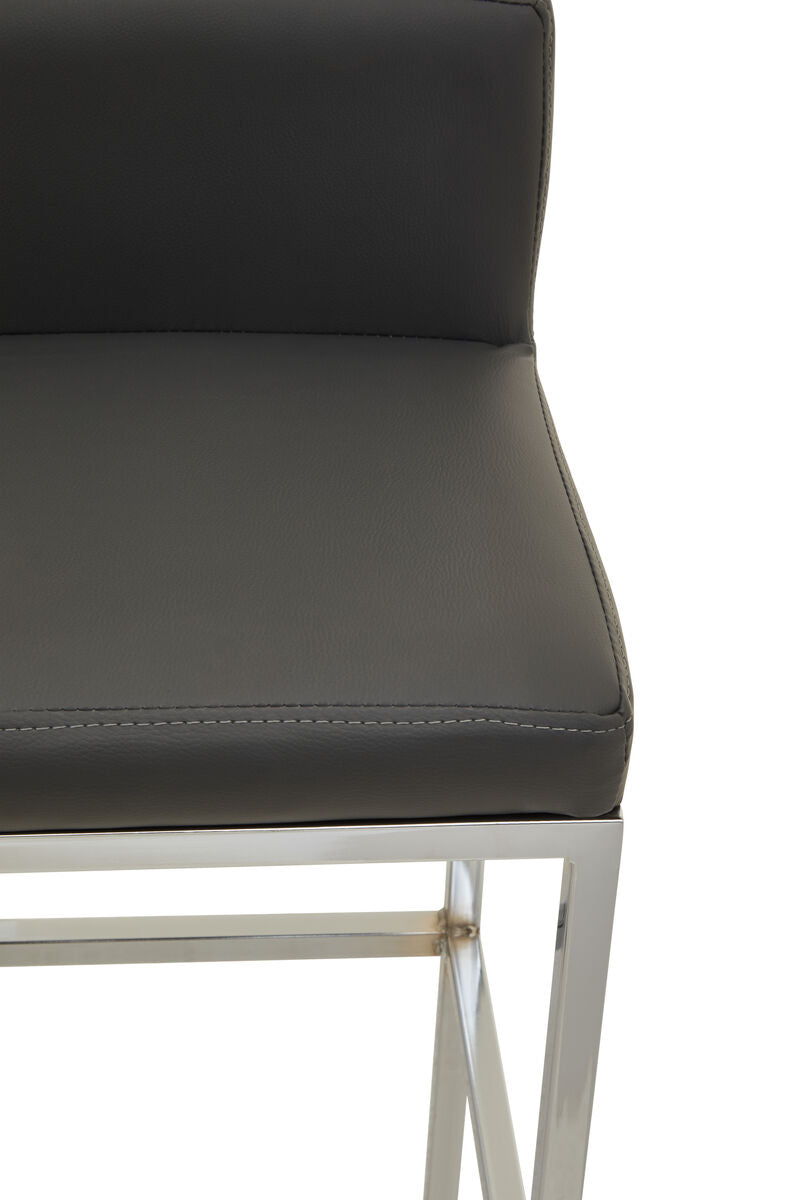Dark Grey and Chrome Finish Bar Chair | Baina