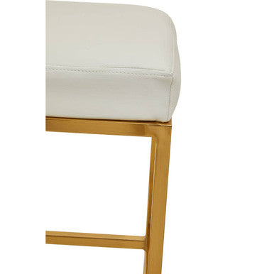 White and Gold Finish Bar Stool | Baina