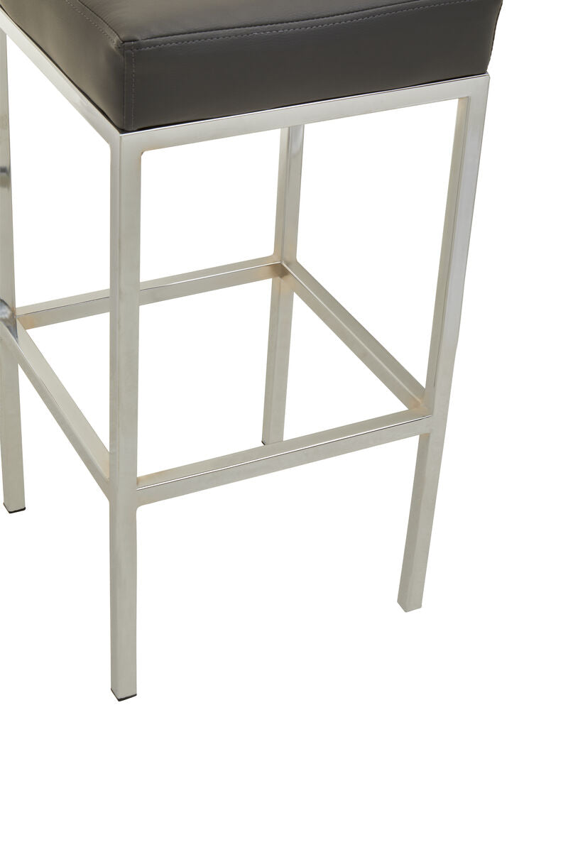 Dark Grey and Chrome Finish Bar Stool | Baina