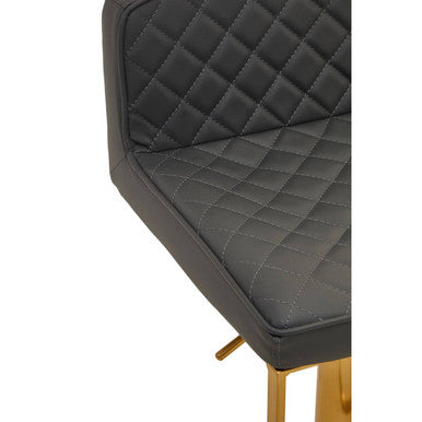 Dark Grey and Gold Square Base Bar Stool | Baina