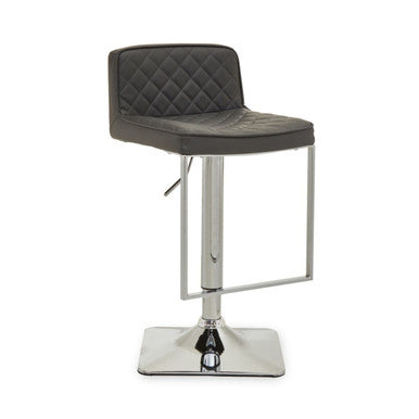 Dark Grey and Chrome Square Base Bar Stool | Baina