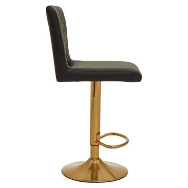 Black and Gold Bar Stool with Round Base | Baina