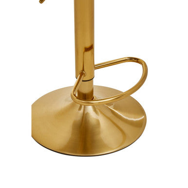 Dark Grey and Gold Bar Stool with Round Base | Baina