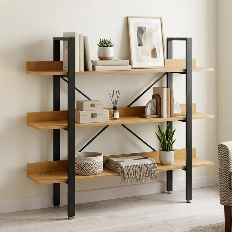 3 Tier Light Oak Effect Shelving Unit | Laxton