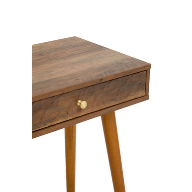 Brown Natural Wood Veneer Console Table with 2 Storage Drawers | Frida