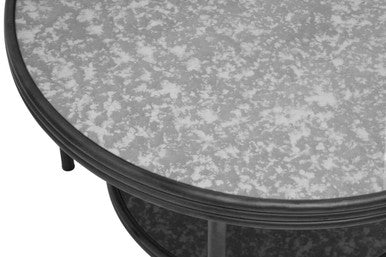 Black Antique Mirror 2 Tier Round Coffee Table | Xania