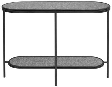 Black Wooden Top Rectangular Console Table with Metal Frame | Xania