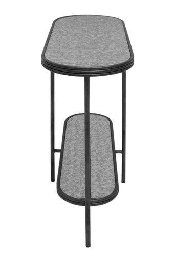 Black Wooden Top Rectangular Console Table with Metal Frame | Xania