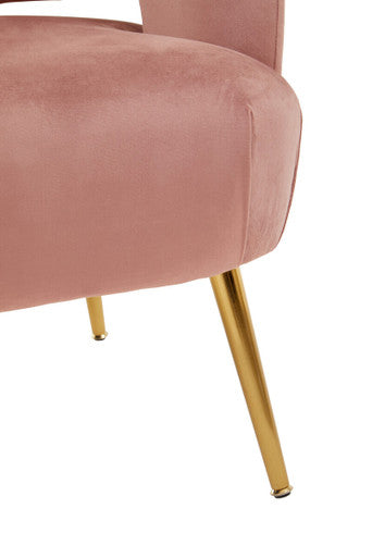Pink Velvet Curved Accent Chair | Larissa