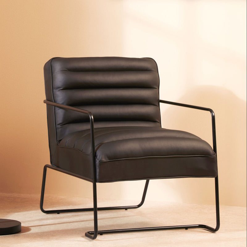 Leather Effect Black Chair | New Foundry