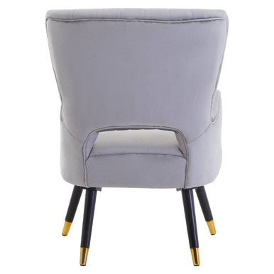 Grey Velvet Cut Out Back Chair | Loretta