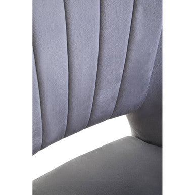 Grey Velvet Cut Out Back Chair | Loretta
