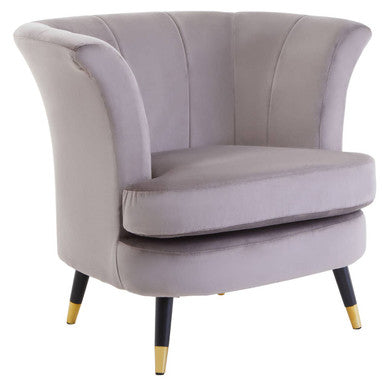 Mink Velvet Curved Accent Chair | Loretta