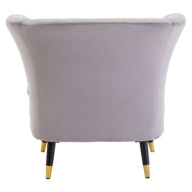 Mink Velvet Curved Accent Chair | Loretta