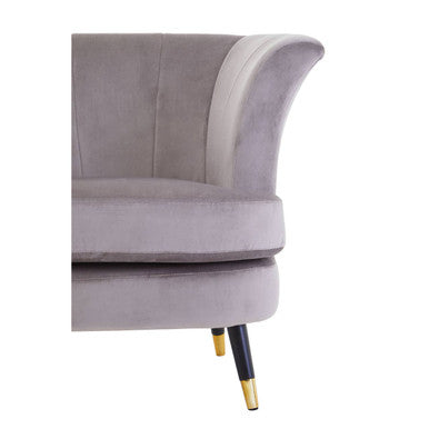 Mink Velvet Curved Accent Chair | Loretta