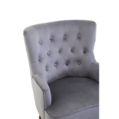 Grey Velvet Tufted Chair | Loretta