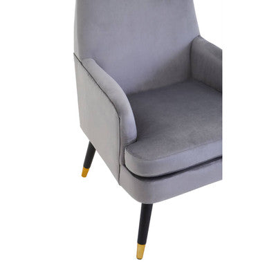 Grey Velvet Accent Chair | Loretta