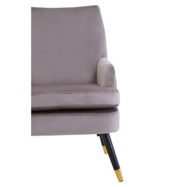 Mink Velvet Accent Chair with Wooden Legs | Loretta