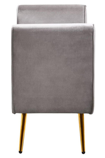 Grey Velvet Ottoman Storage Bench | Loretta