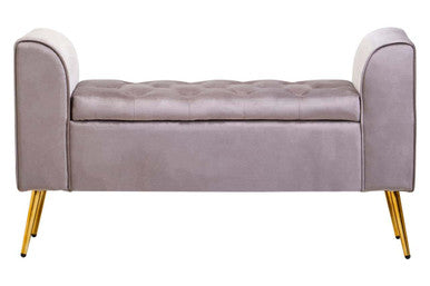 Mink Velvet Ottoman Storage Bench | Loretta