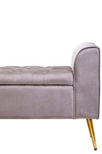 Mink Velvet Ottoman Storage Bench | Loretta