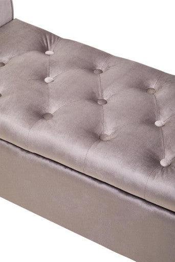 Mink Velvet Ottoman Storage Bench | Loretta