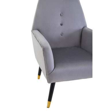 Grey Velvet Button Detail Chair | Loretta