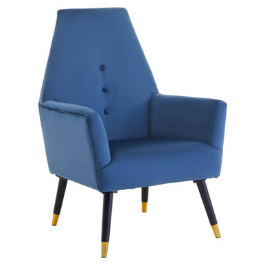 Midnight Blue Velvet Button Detail Chair | Loretta