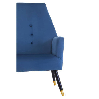 Midnight Blue Velvet Button Detail Chair | Loretta