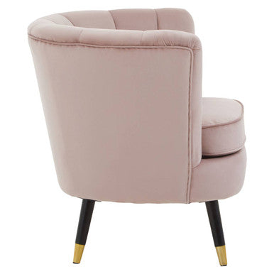 Dusky Pink Velvet Shell Accent Chair | Loretta