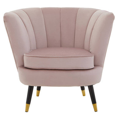 Dusky Pink Velvet Shell Accent Chair | Loretta