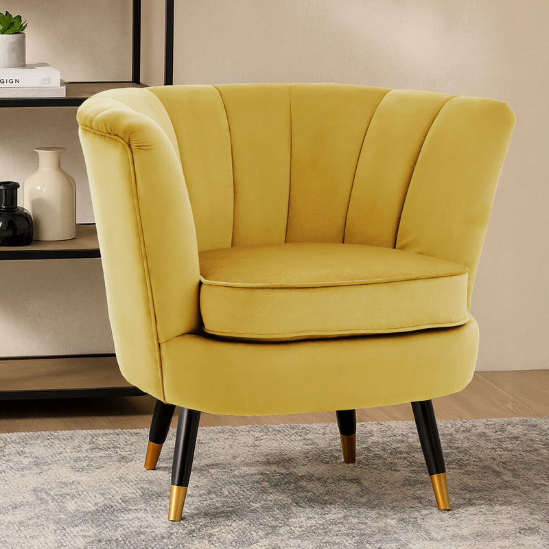 Pistachio Velvet Shell Accent Chair | Loretta