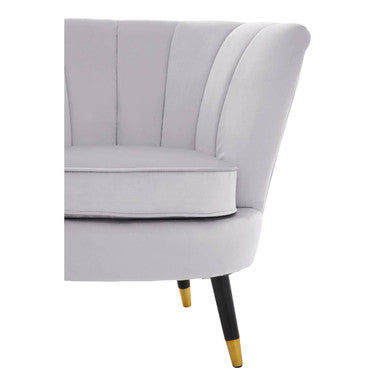 Grey Velvet Shell Accent Chair | Loretta