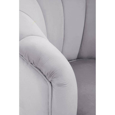Grey Velvet Shell Accent Chair | Loretta