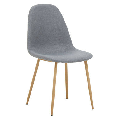 Grey Fabric Dining Chair with Wood Effect Legs | Salford