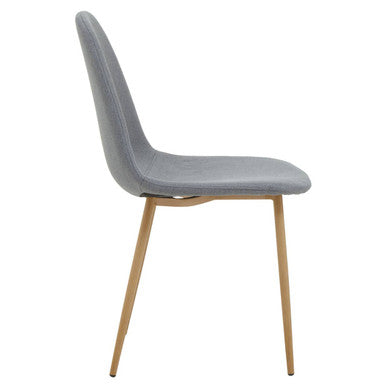 Grey Fabric Dining Chair with Wood Effect Legs | Salford