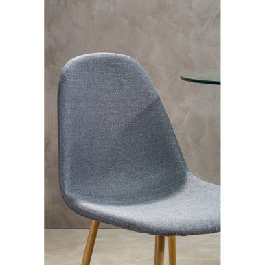 Grey Fabric Dining Chair with Wood Effect Legs | Salford